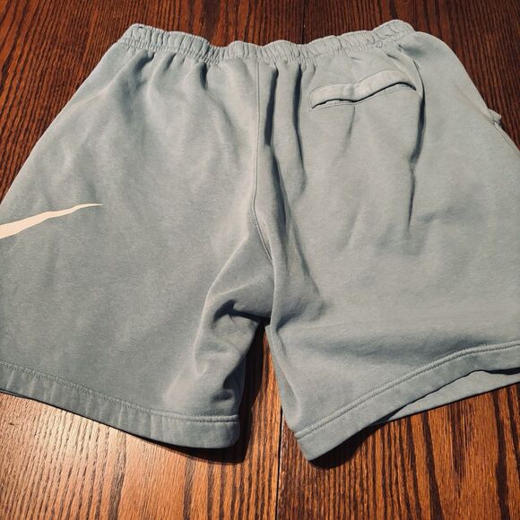 VTG Nike SWOOSH LOGO Cotton Sweat Shorts men's size XL Black tag  Blue - Picture 3 of 11